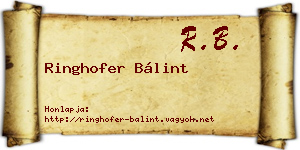 Ringhofer Bálint névjegykártya